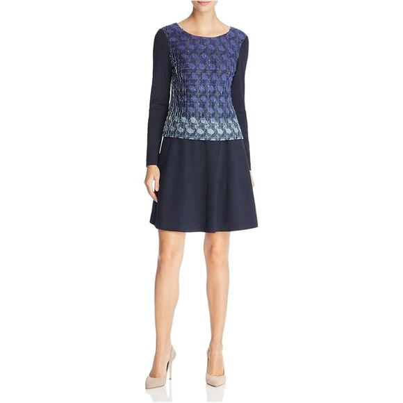 Finity Womens Pintucked Shift Dress, Blue, NWT - Picture 1 of 1